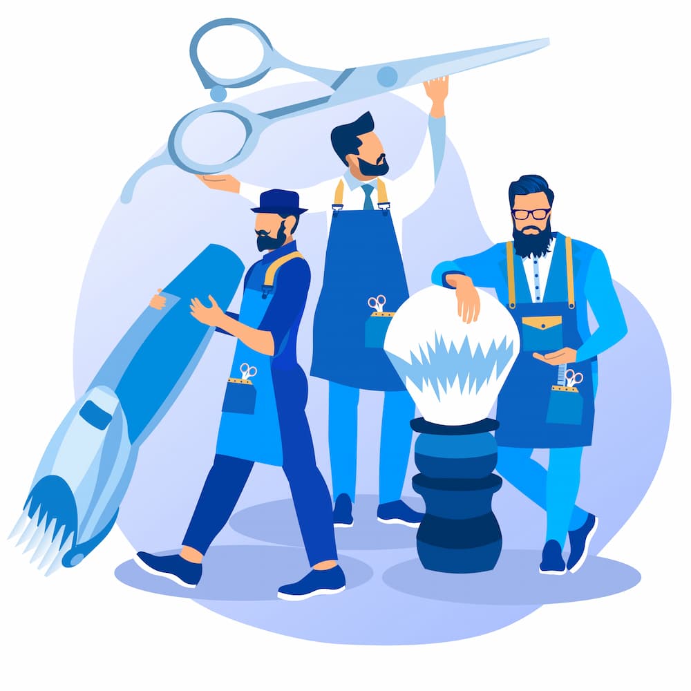 Professional hairstylist consulting with client in modern salon